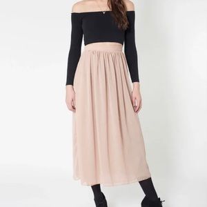American Apparel Nude Chiffon Maxi Skirt, size M/L